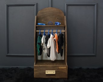 Personalized Dog Wardrobe, Wardrobe for Dog Clothes, Dog Clothing Rack, Pet Clothes, Dog Clothes, Organizer For Pets, Walnut