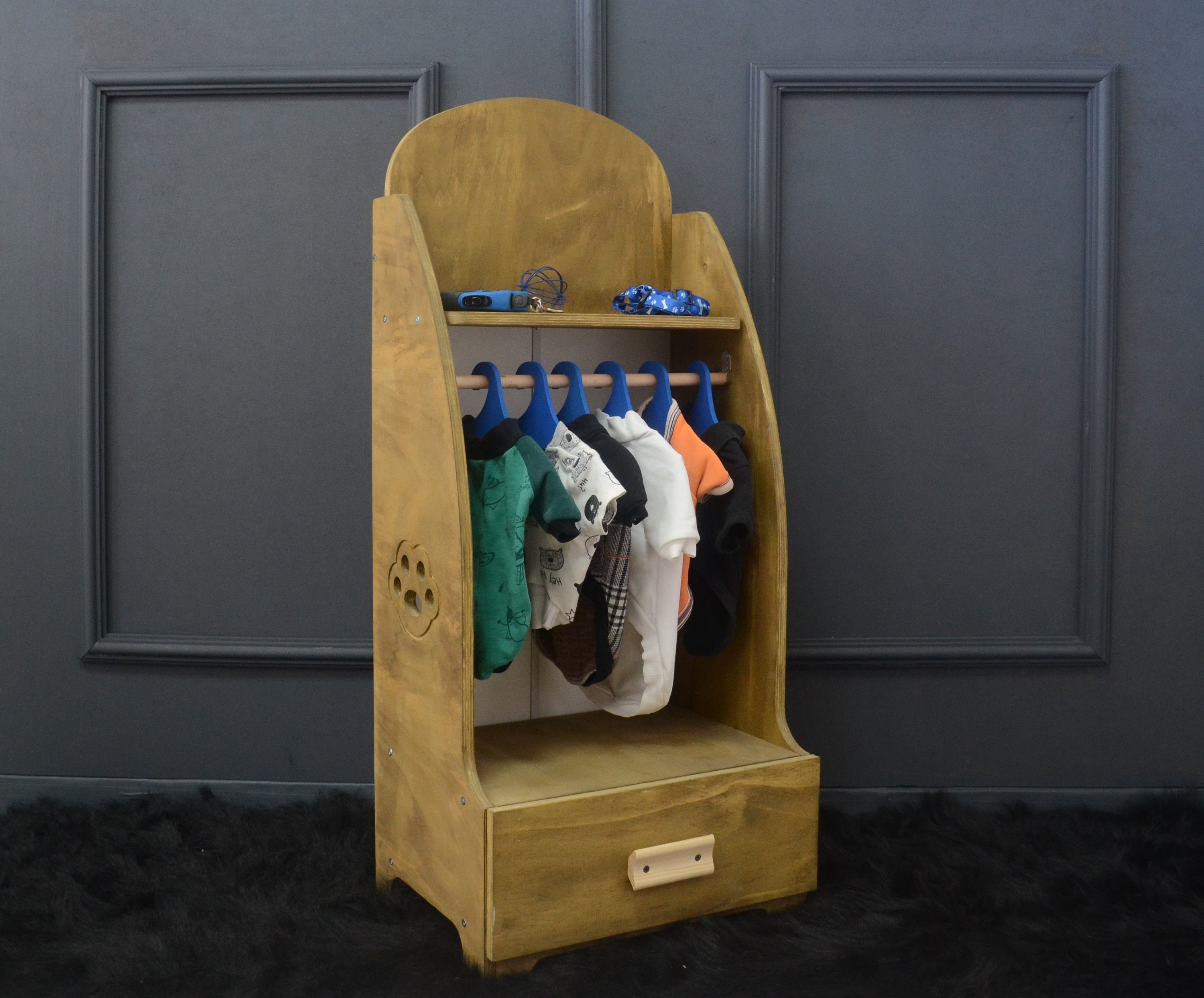 Sweaters Dog Racks Personalized Dog Clothing Storage, Wardrobe for Dog Clothes, Dog ...