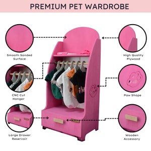 Dog Clothing Rack, Pet Wardrobe, Pet Clothing Organizer, Rack for Pets ...