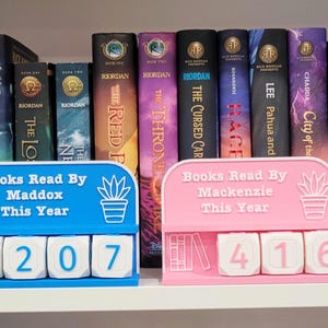 Personalized Books Read This Year Counter | Tracker Sign Library Reading Challenge Log Home Desk Gift Decor School Goal Bookworm Audiobook