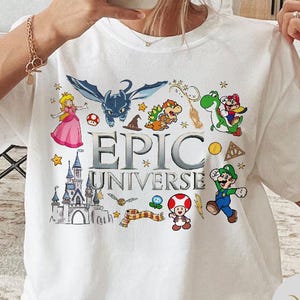 Personalized Super Mario Epic Universe Shirt, Mario Luigi Princess Peach Epic Universe Family Matching, It&#39;s Epic Trip 2025 Epic Group Shirt