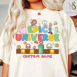 Personalized Super Mario Epic Universe Shirt, Mario Luigi Princess Peach Epic Universe Family Matching It&#39;s Epic Trip 2025, Epic Group Shirt