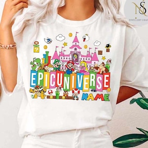 Personalized Super Mario Epic Universe Shirt, Mario Luigi Princess Peach Epic Universe Family Matching, It&#39;s Epic Trip 2025, Epic Group Tee
