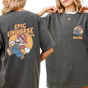 Two-sided Epic Universe Shirt, Super Mario Epic Universe Shirt, Retro Super Mario Shirt, Princess Peach Luigi Yoshi Toad, Mario Family Shirt