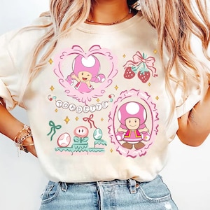 Coquette Bow Toadette Baby Tee Crop Tank, Mario Womens Shirt, Epic Universe Shirt, Girls Trip Shirt, Mario Coquette Shirt, Toadette Tee