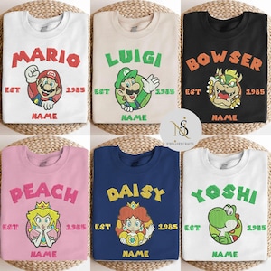 Embroidered Super Mario Epic Universe Shirt, Mario Luigi Peach Epic Universe Family Shirt, Epic Group Matching, Epic Family Vacation 2025