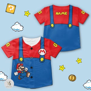 Personalized Super Mario Baseball Jersey, Mario Baseball Jersey, Princess Peach Jersey, Jersey for Kids, Youth & Adults, Mario Birthday Gift