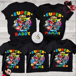 Custom Mario Birthday Shirt, Personalized Super Mario Family Matching Shirts, Custom Super Mario Shirt, Super Mario Family Tee, Mario Gift