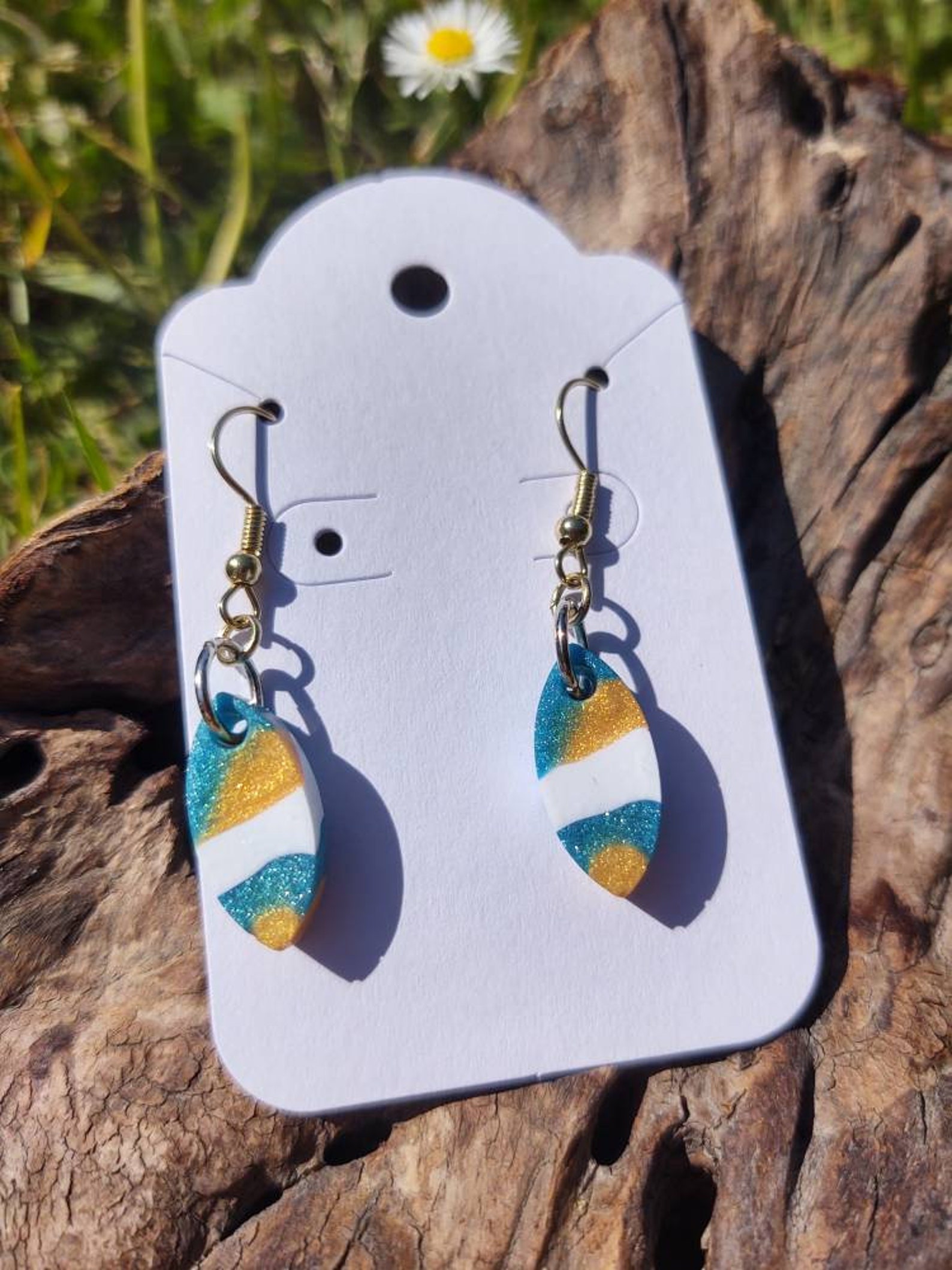 Sunshine beach liquid polymer clay earrings | Etsy