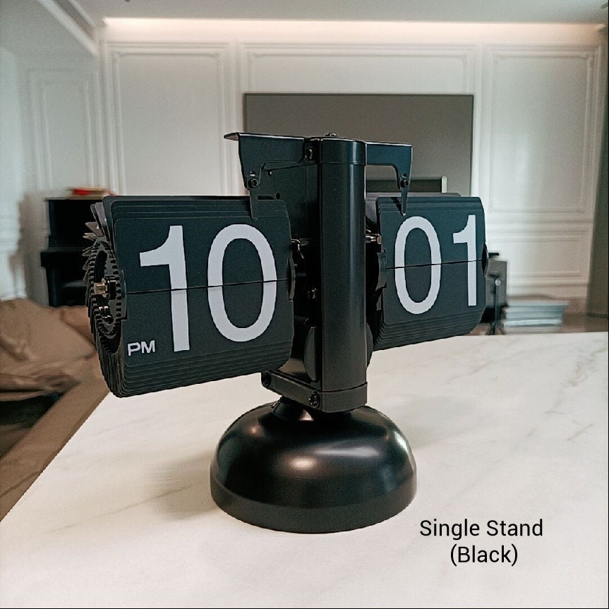 Retro Black and White Tabletop Flip Clock Home Decoration Etsy Australia