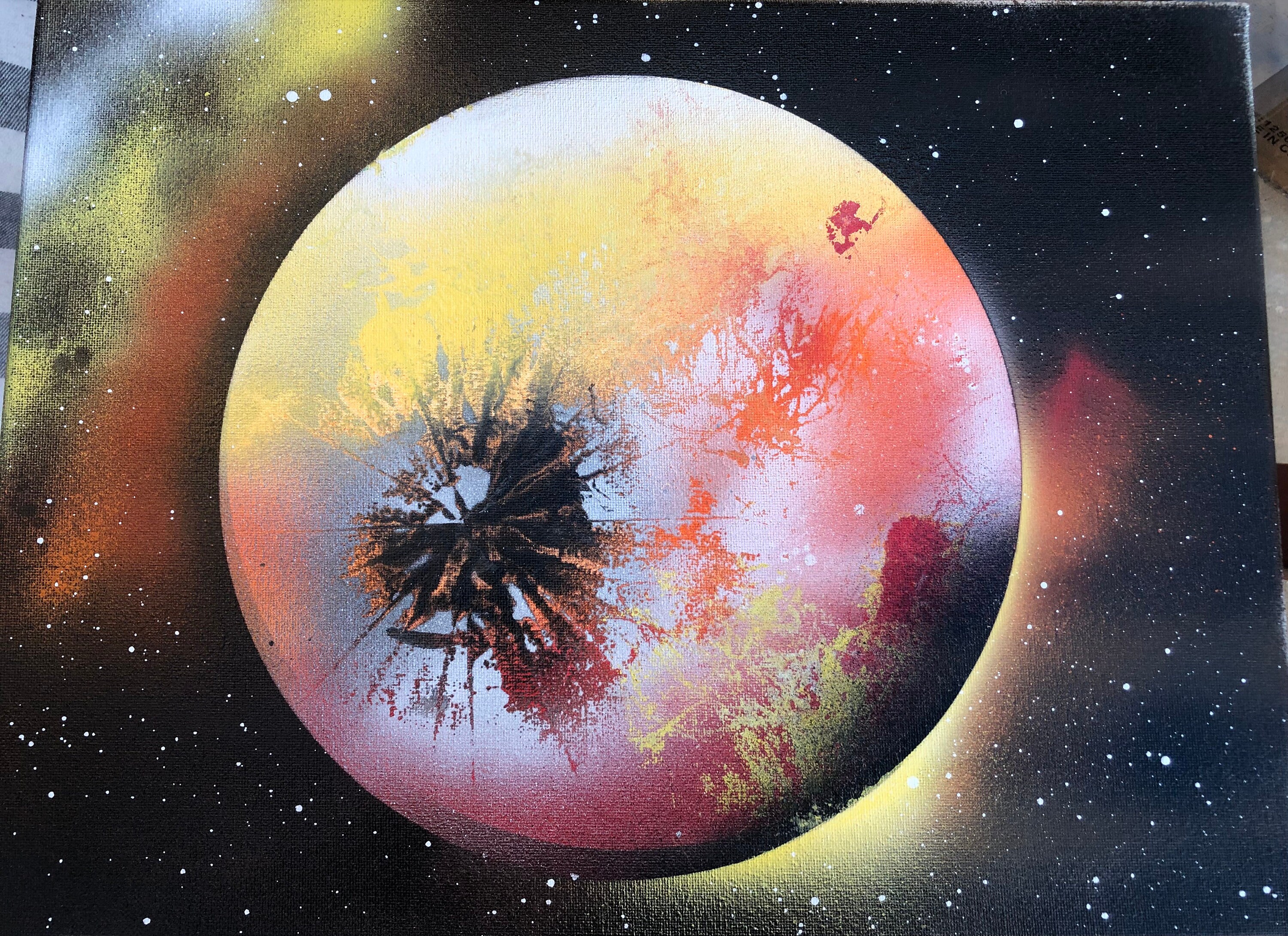 PAINTED PLANETS ブラスタ BLACK STAR PAINTED PLANETS ブラスタ BLACK STAR Black Grey and White