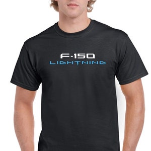 Ford F-150 Lightning Lover tshirt \ printed on Gildan shirts,  F150 Lightning Electric EV Truck electric blue Lightning Bolt