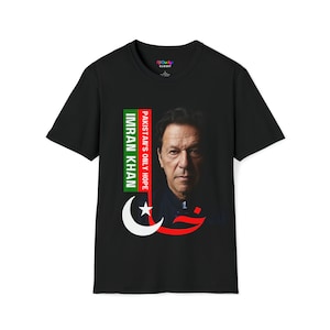 Imran Khan T-shirt Pakistan&#39;s Only Hope is Imran Khan Unisex Softstyle T-Shirt black