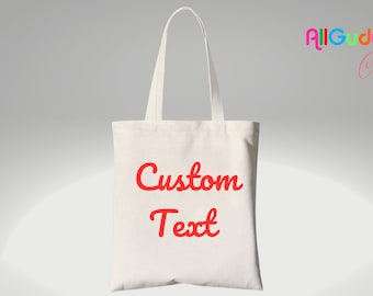 Custom Canvas Tote Bag: Personalized Design, Multiple Fonts