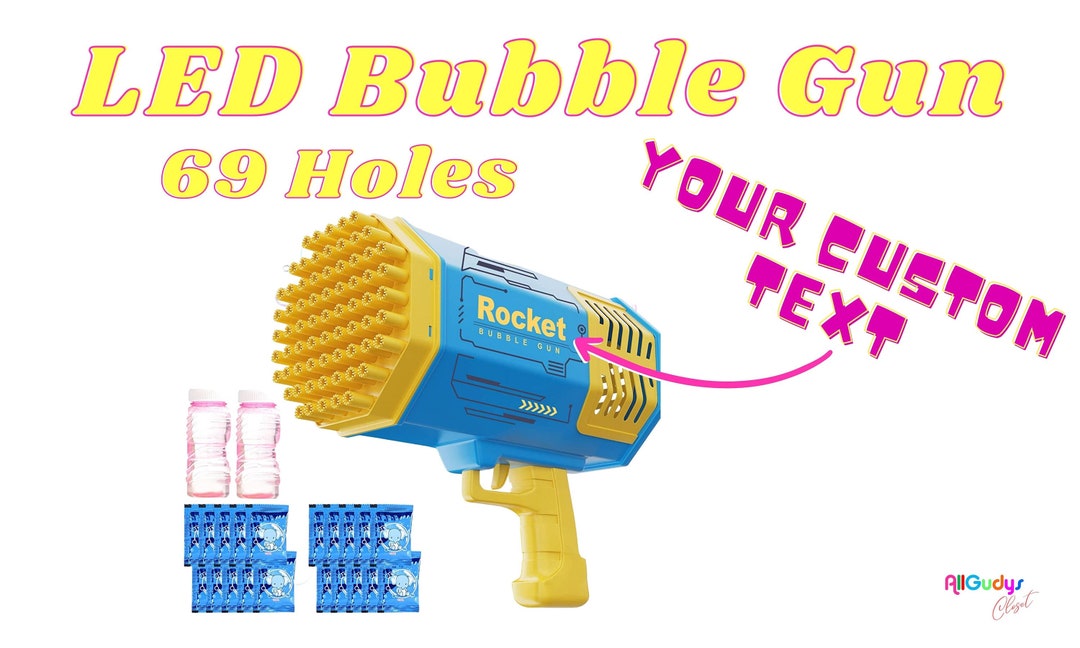 LED Bubble Gun: Custom Text, Outdoor Toy - Etsy