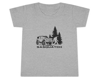 Sasquatch Adventure Toddler T-shirt, Cute Kids T-shirt, Funny Sasquatch Tee, Nature Lover Kids Shirt, Outdoor Play Apparel