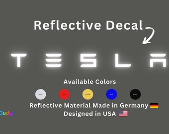 Teslaschift Aufkleber, reflektierend, erhältlich in verschiedenen Größen und Farben für Laptops oder für das Auto