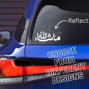 MashaAllah Car sticker decal reflective various color for car home front door laptop wall art Mashallah Islamic Calligraphy Art Vinyl Decal