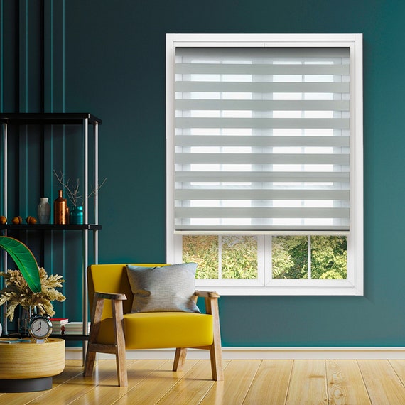 A&O Zebra Roller Blinds Dual Layer Shades Easy to Install Day España