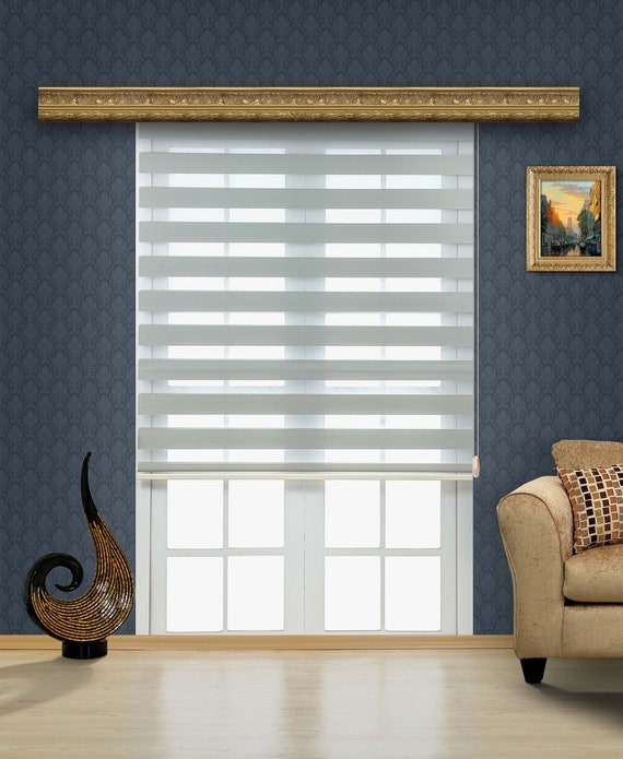 A&O Zebra Roller Blinds Dual Layer Shades Easy to Install Day España