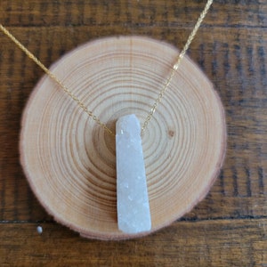 Snow White Druzy Bar Pendant Necklace