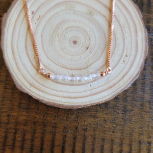 Clear Quartz April Birthstone Faceted Crystal Dainty Necklace or Bracelet