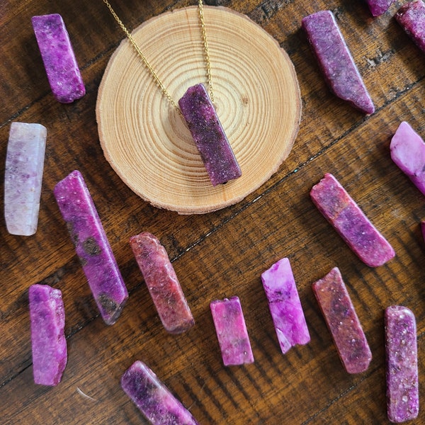 Lepidolite Bar Pendant Necklace