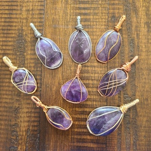 Amethyst Wire Wrapped Cabochon Pendant