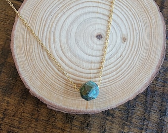 Dainty African Turquoise Choker Layering Necklace