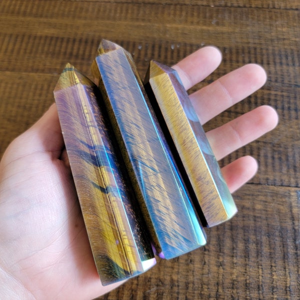 Aura Tiger Eye Tower Point