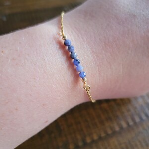 Tanzanite December Birthstone Faceted Crystal Dainty Necklace or Bracelet