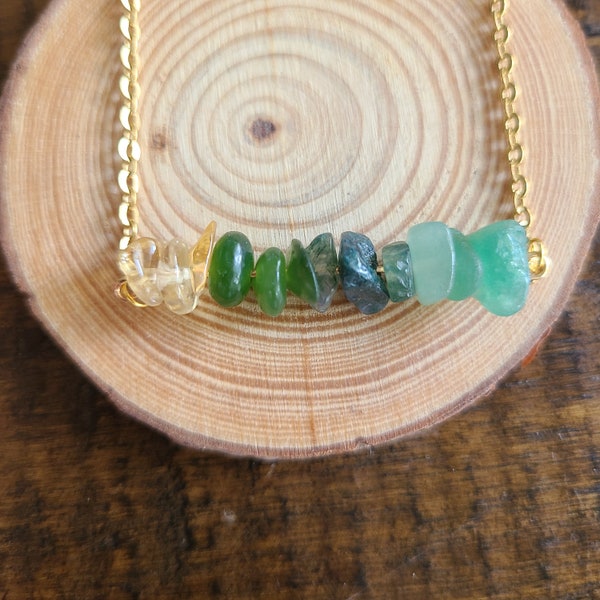 Prosperity Intention Crystal Chip Necklace or Bracelet