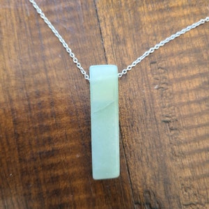 Green Aventurine Bar Pendant Necklace