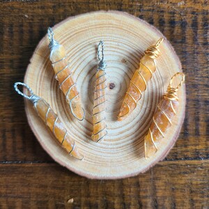 Raw Australian Selenite Wire Wrapped Pendant