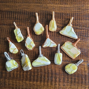 Scottish Marble Wire Wrapped Pendant Necklace