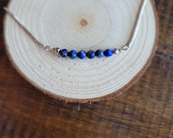 Lapis Lazuli Faceted Crystal Dainty Choker, Necklace or Bracelet