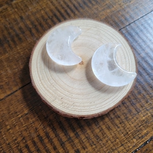 Clear Quartz Worry Stone Palm Moons