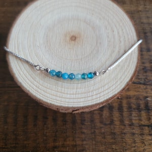 Neon Apatite Faceted Crystal Dainty Choker, Necklace or Bracelet