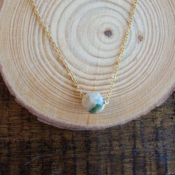 Dainty Ocean Jasper Choker Layering Necklace