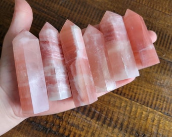 Strawberry Calcite Tower Point