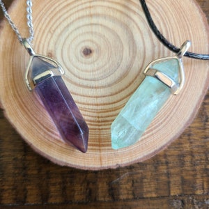 Crystal Bullet Shaped Pendant Necklace