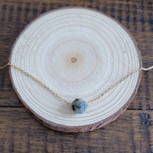 Dainty Petrified Wood Choker Layering Necklace