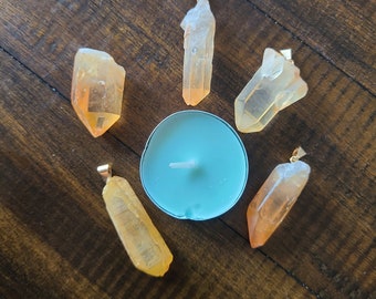 Tangerine Quartz Pendant Necklace