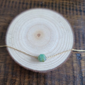 Dainty Chrysoprase Faceted Prism Choker Layering Necklace