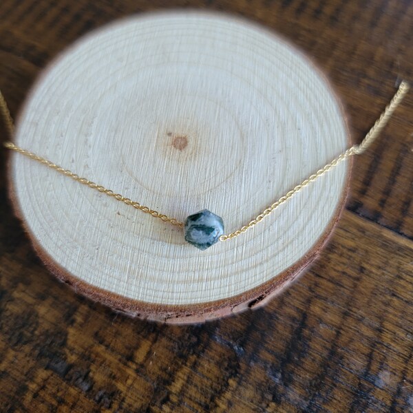 Dainty Tree Agate Choker Layering Necklace
