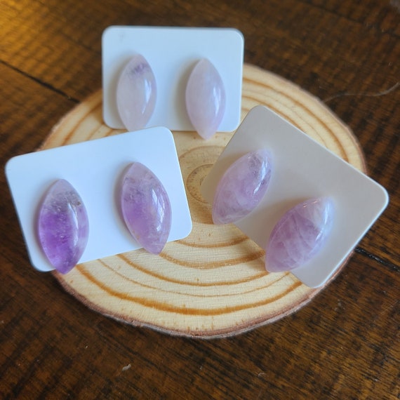 Lavender Jade Stud Earrings Etsy
