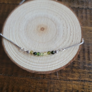 Grüner Turmalin Facettiert Kristall Zierliche Choker, Halskette oder Armband