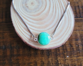 Faceted Chrysoprase Silver Necklace or Bracelet