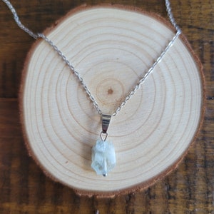 Aquamarine Raw Nugget Pendant Necklace
