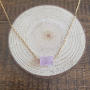Dainty Kunzite Cylinder Tube Choker Layering Necklace